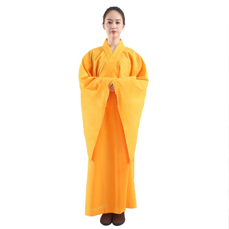 新海青居士服女男款春夏季和尚袈裟僧衣僧服法会长衫大褂海清咖啡