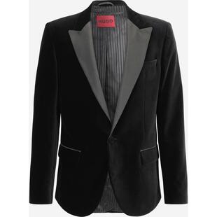 代购Hugo Boss男士西装保暖修身丝绒黑色正式宴会外套爆款商务