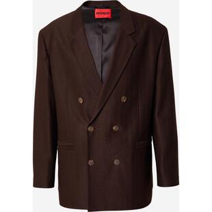 代购Hugo Boss男士外套保暖抗皱羊毛双排商务通勤夹克爆款经典