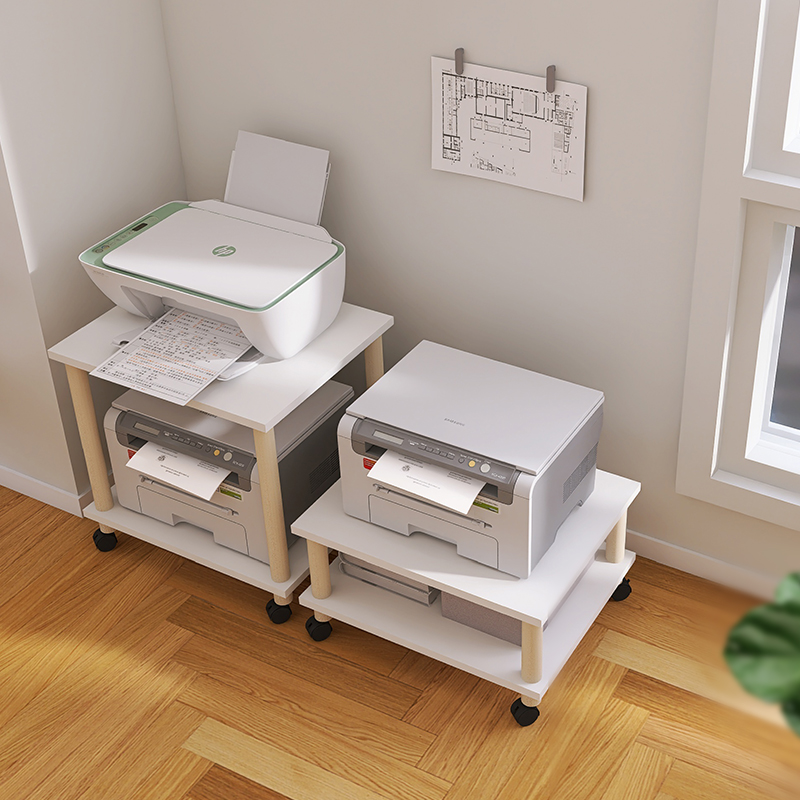 双层打印机置物架可移动