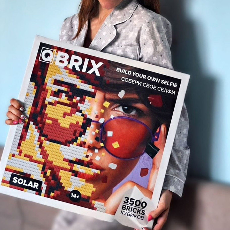 qbrix微颗粒像素画拼装diy照片装饰画人像情侣手工生日送礼物男女