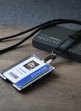 美国GOVO证件夹交通卡身份证信用卡工作证件吊牌识别卡套高级挂绳