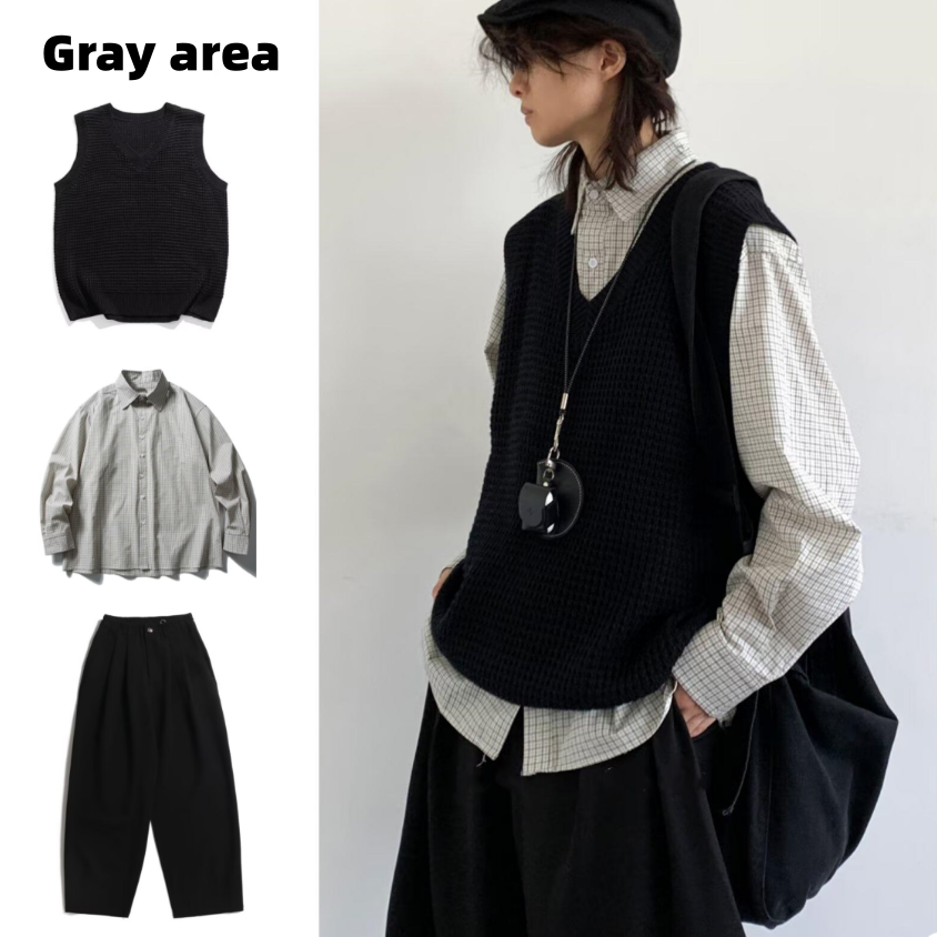 春秋日系三件套复古纯色针织马甲男女款学院风休闲叠穿无袖坎肩,男装,常规马甲,淘宝优惠券,粉丝福利购,淘宝优惠卷