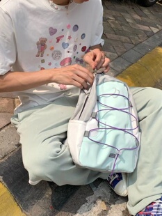 Mirenbu 迷人布拼色双肩包登山运动小包户外旅行背包出行学生书包