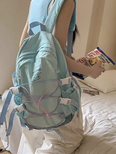 小野仙子新款时尚简约百搭款双肩背包学生党超大容量上课通勤书包