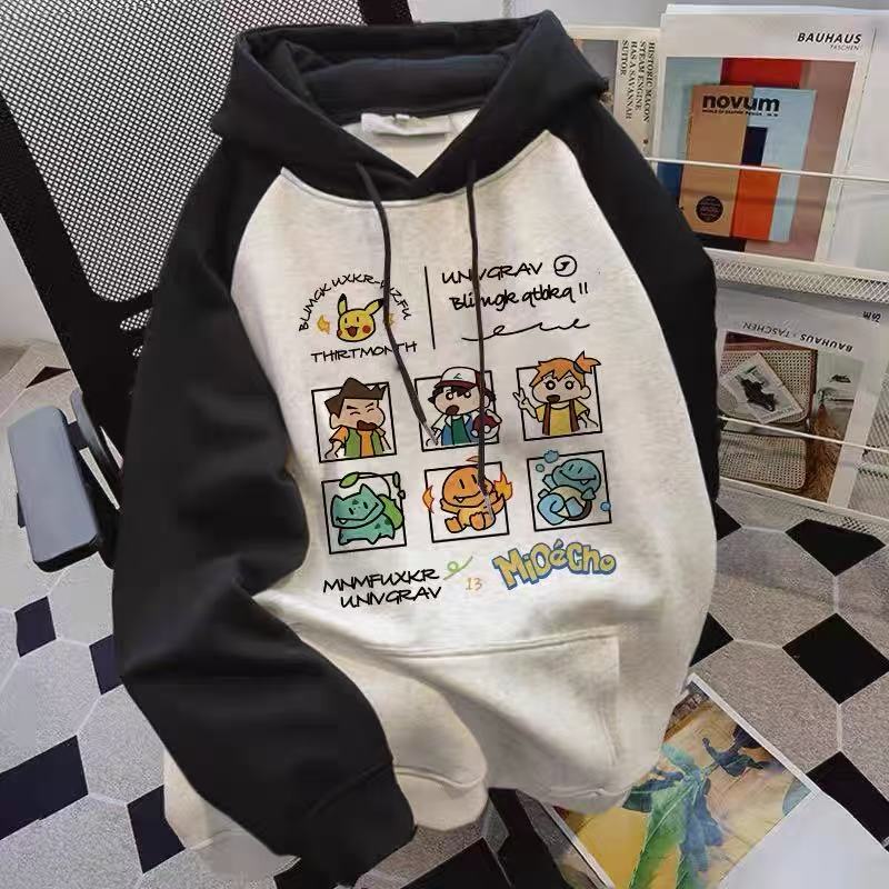 女童学院风连帽卫衣插肩中大童