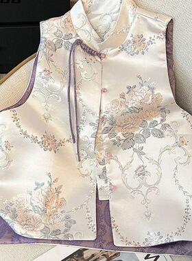 2025春季新款高端流行爆款无袖坎肩马夹小外套新中式国风马甲女款