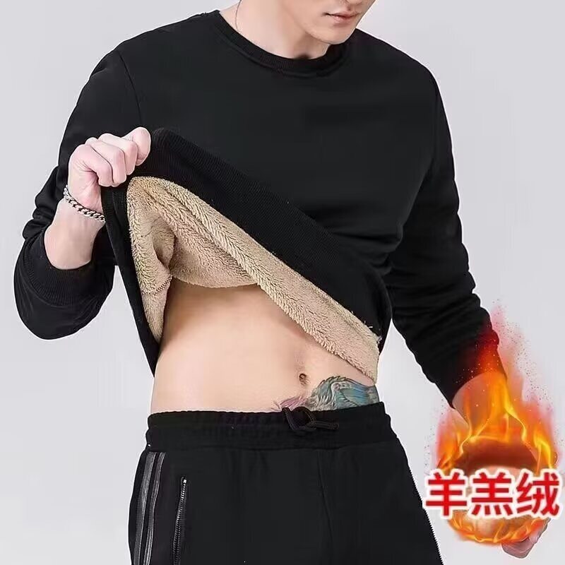 原宿流行羊羔绒套头圆领卫衣新款ins百搭简约潮流文艺气质时尚