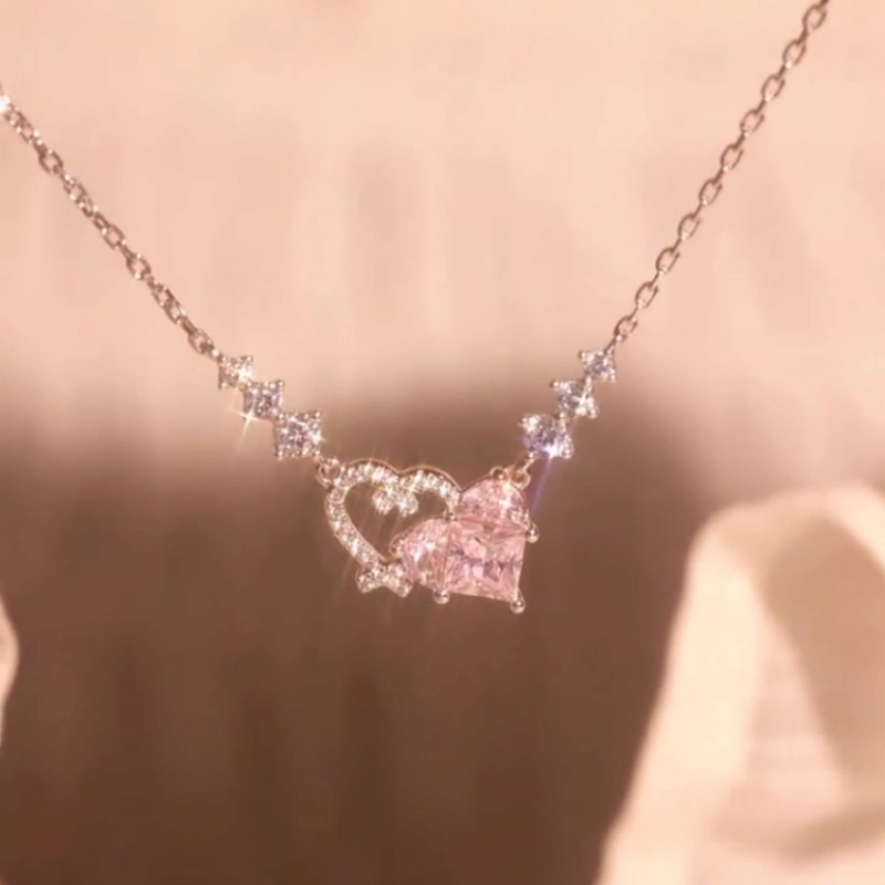 999纯银爱心项链轻奢小众礼物