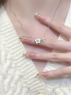 高级感轻奢小众锁骨链闺蜜生日情人节礼物 纯银樱花项链女2025新款