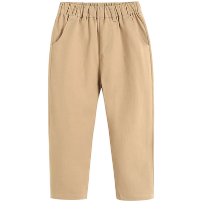 胖童宽松加肥加大男童女童春秋卡其色藏青校服裤西装裤小学生裤子