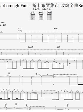 Scarborough Fair 斯卡布罗集市 全曲Solo 改编伴奏 谱视频