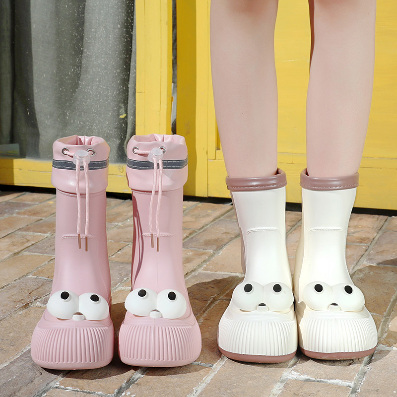 时尚雨鞋女款防滑防水鞋好看的可爱成人2026新款雨靴外穿胶鞋厚底