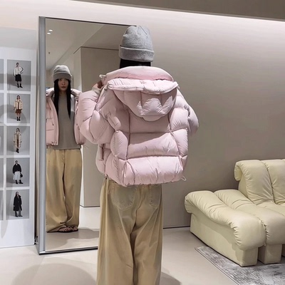 上架72小时有货-韩系棉服女款2025新款冬季粉色小个子韩式厚外套