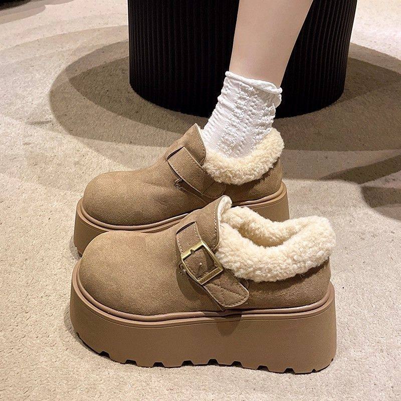 青岛福客来女鞋代工厂厚底增高勃肯鞋女加绒乐福鞋2026新款冬季加,女鞋,时尚雪地靴,淘宝优惠券,粉丝福利购,淘宝优惠卷