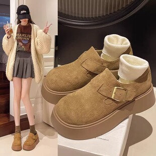 青岛福客来女鞋 清仓勃肯鞋 女2026年早春新款 松糕厚底一脚蹬 断码