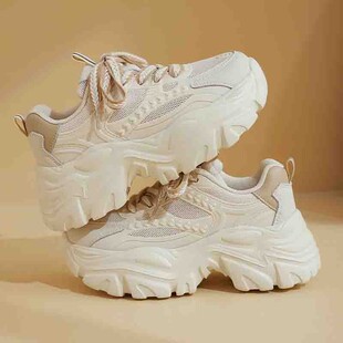 青岛福客来女鞋 断码清仓老爹鞋女款2026新款春款炸街显脚小厚底