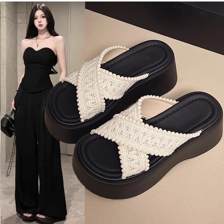 青岛福客来女鞋代工厂厚底增高交叉带凉拖鞋女夏外穿2026新款夏季,女鞋,其他拖鞋,淘宝优惠券,粉丝福利购,淘宝优惠卷