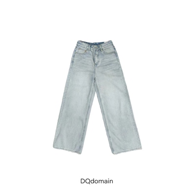 MS韩货 土耳其bossa面料浅色水洗阔腿牛仔长裤