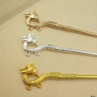 三生三世凤九同款合金凤凰发簪DIY手工制作古典古风发簪发饰材料
