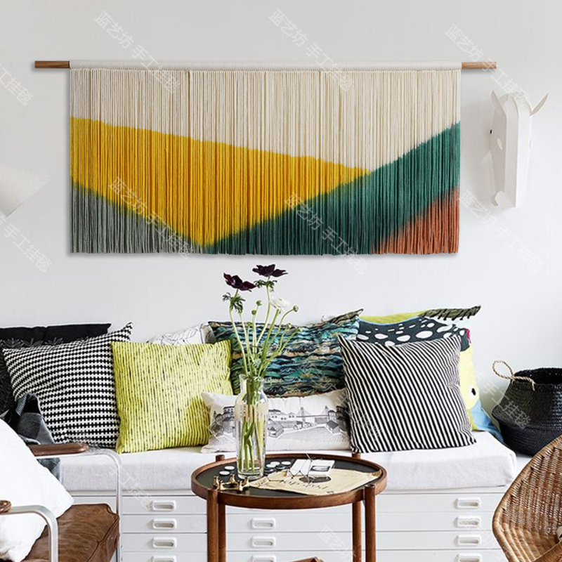 蓝艺坊 ins北欧波西米亚 手工编织染色挂毯 民宿艺术软装壁毯挂布,居家布艺,挂毯/壁毯,淘宝优惠券,粉丝福利购,淘宝优惠卷