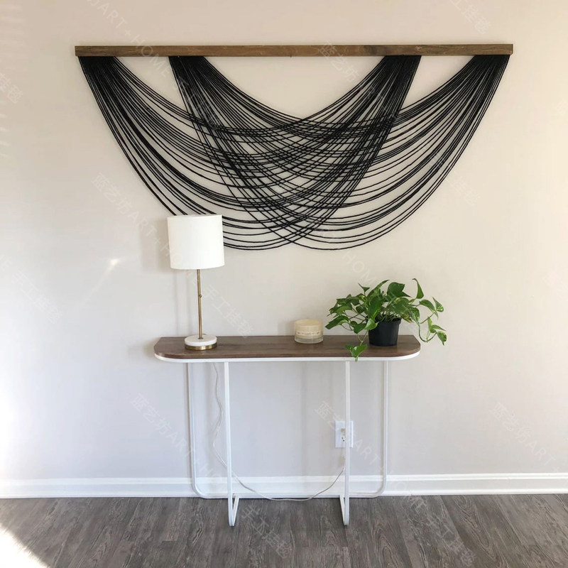 手工浸染挂毯流苏纱线壁挂纤维艺术酒店民宿客厅卧室装饰创意定制