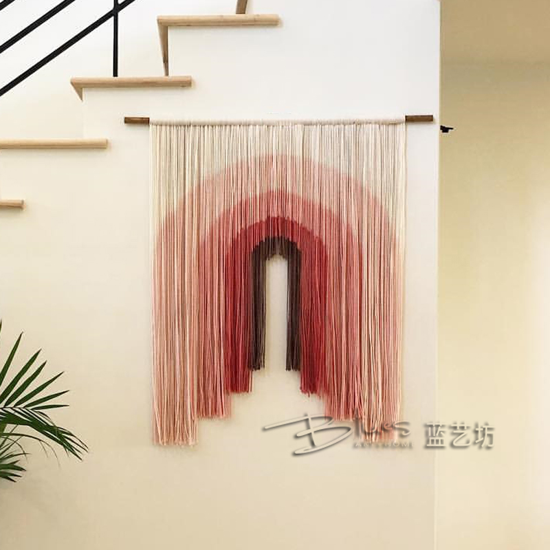 蓝艺坊 手工编织染色挂毯 欧美现代样板房民宿装饰壁毯壁挂装饰画