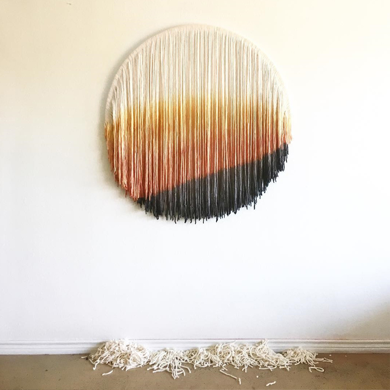 蓝艺坊 北欧ins简约风  手工编织染色挂毯 客厅卧室壁毯 艺术装饰