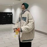 XZ213-JY50-P98控128港风大码菱形格刺绣重工加厚棉衣，男装棉衣，星座213