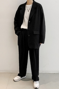 19XZ03-P128控148-2025秋装新款西服套装加肥加大男炸街图片