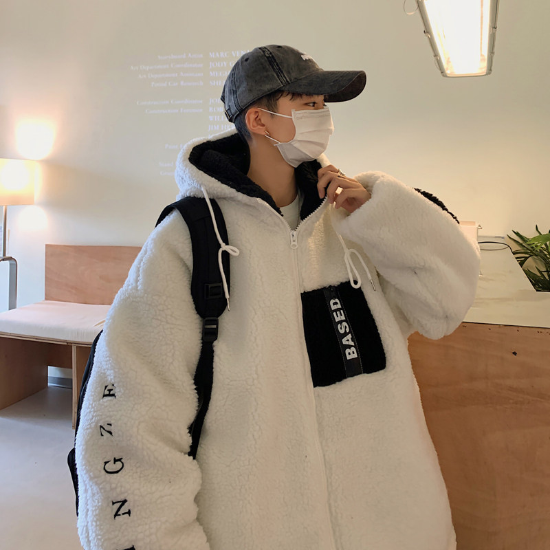 MY18-P148控168 加厚羊羔毛连帽棉衣 高品质棉服图片