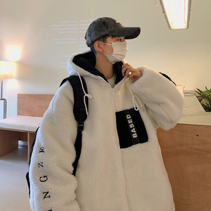 MY18-P148控168 加厚羊羔毛连帽棉衣 高品质棉服图片