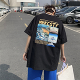 XZ213-21D05-P25控38港风大码印花清凉一夏T恤，男装T恤，星座213