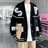 XZ213-19MY01-P88控108针织开衫毛衣大码贴布宽松男士，男装针织衫/毛衣，星座213