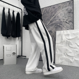 XZ213-K391-P35控48条纹擦边裤长裤运动裤男士宽松，女装休闲裤，星座213