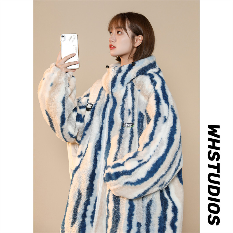 XZ213-MY35-P128控148冬季加厚提花兔毛羊羔毛结合棉服连帽保暖,男装棉衣,星座213