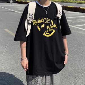 XZ213-19D111-P25控38 大码创意印花宽松T恤潮流男短袖图片