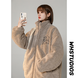 XZ213-MY45-P128控148 外套冬季 刺绣羊羔毛高品质重磅美式棉服图片