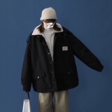 XZ-213-MY10-P128控168冬季羊羔绒工装假两件加厚棉服，男装棉衣，星座213