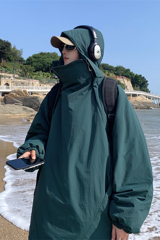 XZ213-MY37-P128控148港风大码防风防水加厚设计感冲锋连帽棉衣,男装棉衣,星座213