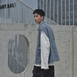 马甲男宽松2021Q秋韩版新款无袖牛仔外套XZ213-19JK09-P60控88，男装背心/马甲，星座213