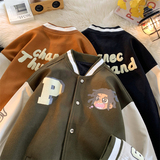 JK02-P88控108港风大码龙凤尼发泡印花棒球服，女装职业装，星座213