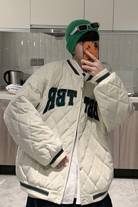 XZ213-JY50-P98控128菱形格加厚棉衣棒球服 主推差价足！图片