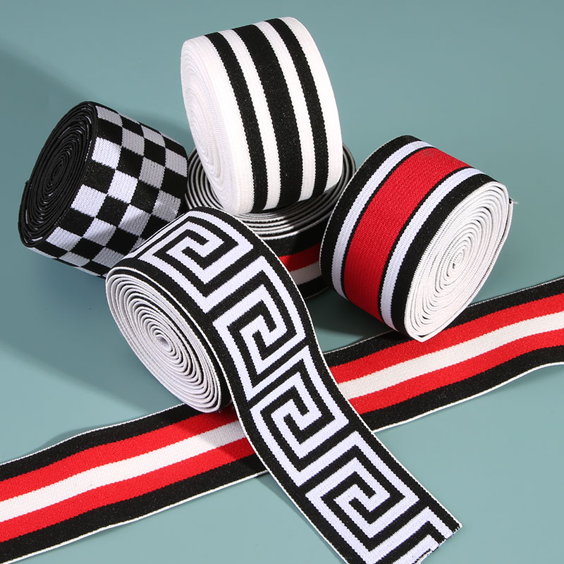 条纹弹力织带衣服辅料彩色松紧带裤子橡皮筋裤腰加宽侧边条包边带