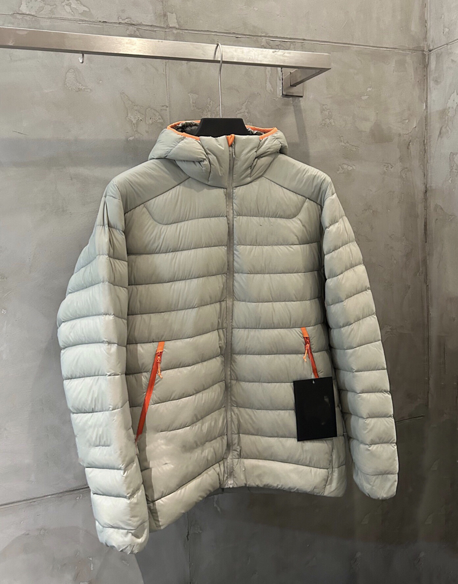 850蓬鹅绒 连帽排骨羽绒服内胆外穿纯色刺绣羽绒夹克外男女可收纳