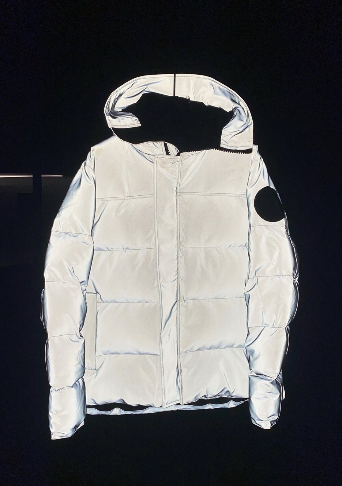 瑕疵特价全身反光连帽羽绒服外套男女银灰色夜店靓仔滑雪服潮