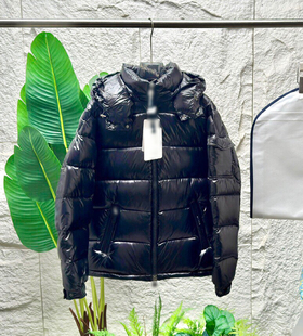 经典亮漆面带帽羽绒服可拆卸立领羽绒面包服男女情侣短款羽绒外套