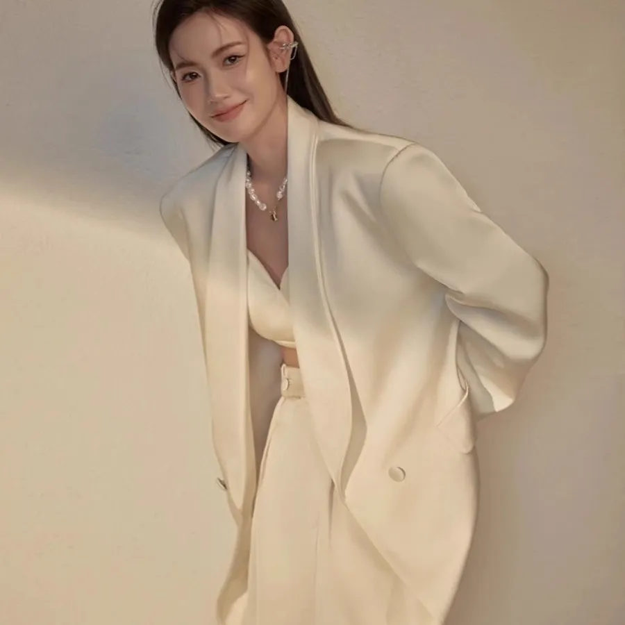 白色高级感端庄大气干练女装西装套装职业装气质女神范高端两件套