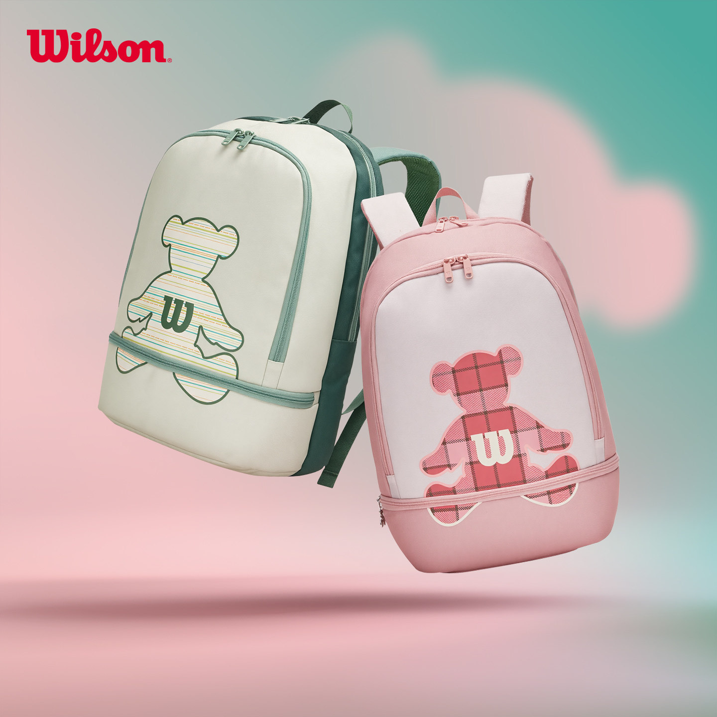 wilson威尔胜小熊联名网球双肩包图片