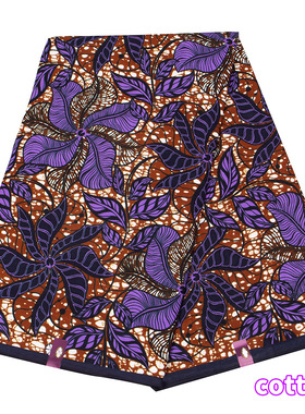 新款民族蜡染印花布紫色平纹布几何印花布African batik fabric
